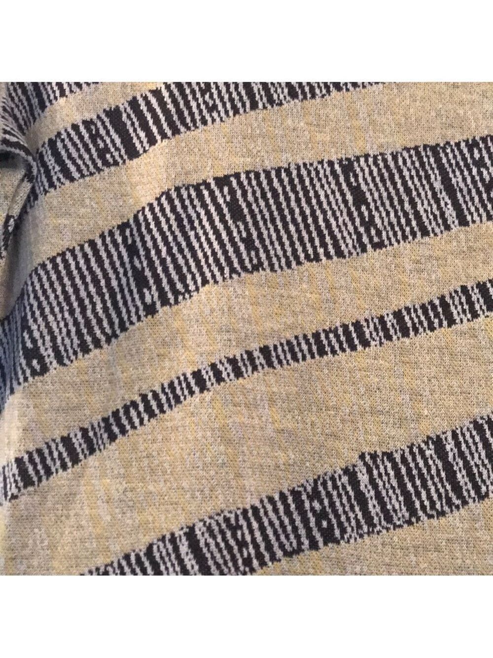 Lularoe Grey and Blue Striped Amelia - Picture 2 of 5